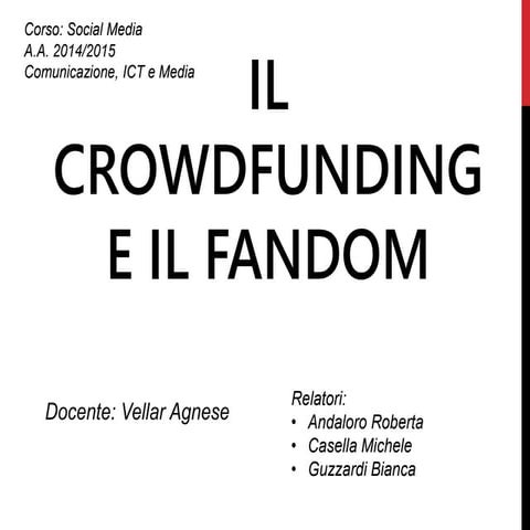Il crowdfunding e il fandom