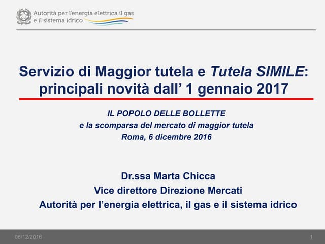 Il servizio di Maggior tutela e Tut...