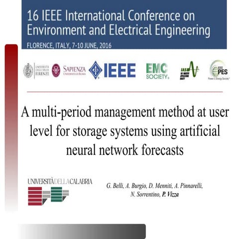 A multi-period management method at user level for storage systems using artificial neural network forecasts