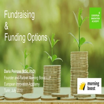 EIA2019Italy - Funding & Fundraising Options - Dario Peirone