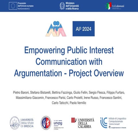 Empowering Public Interest Communication with Argumentation - Project Overview