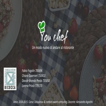 YOUCHEF: Un nuovo modo di andare al ristorante