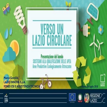 Presentazione del bando "Sostegno alle APEA"