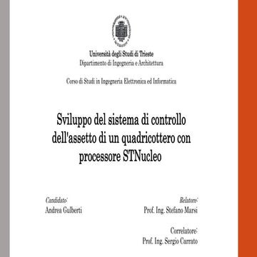 Sviluppo del sistema di controllo dell'assetto di un quadricottero con proces...