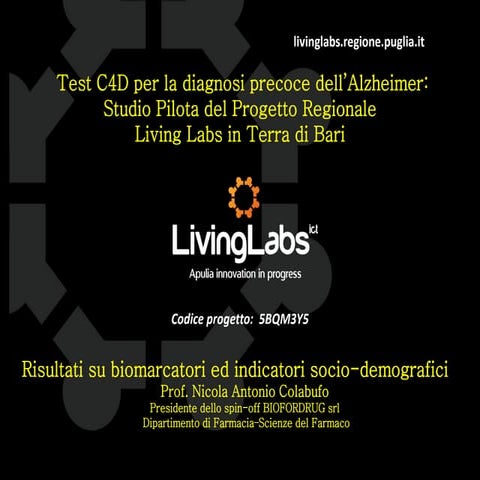 Test C4D per la diagnosi precoce dell’Alzheimer: 