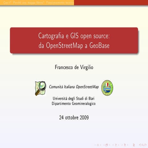 Cartografia e GIS Open Source: da OpenStreetMap a GeoBase