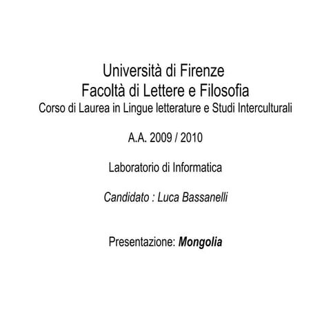 Presentazione Mongolia