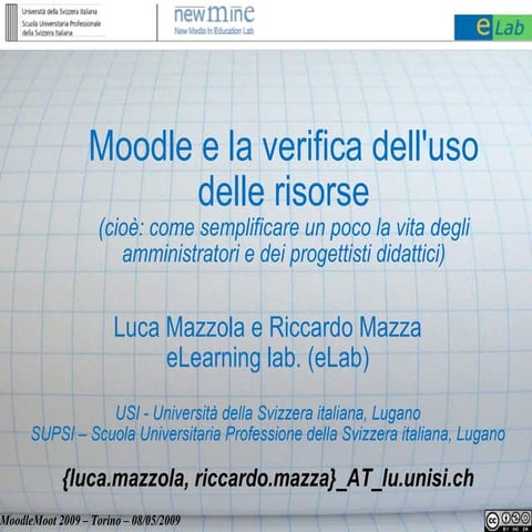 Moodle e la verifica dell'uso delle risorse