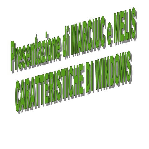 Presentazione sulle caratteristiche di Windows