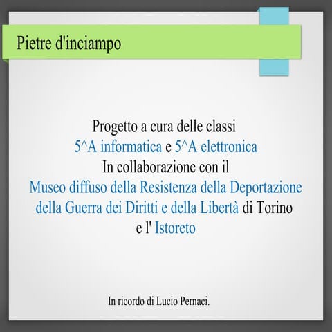 Presentazione Pietre d'inciampo