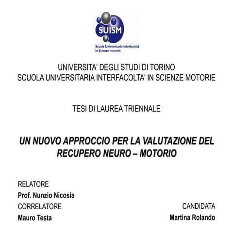 Tesi Laurea in Scienze Motorie