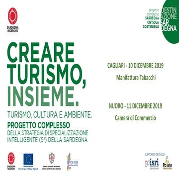 Creare Turismo, Insieme. Turismo, cultura e ambiente. Progetto complesso