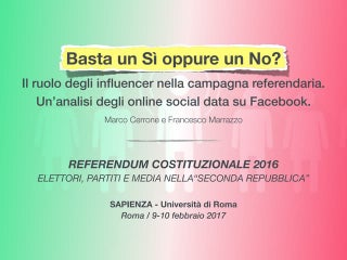 Basta un sì oppure un no? Il ruolo degli influencers nella campagna referendaria.