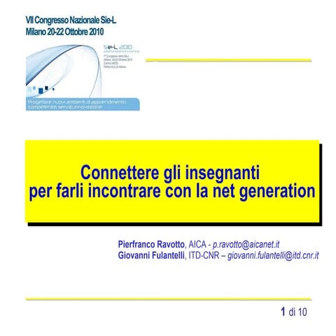 Presentazione SLOOP, Tenegen & Sloop2desc a VII congresso SIe-L