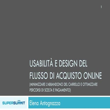 Usabilita' e design del flusso di acquisto online