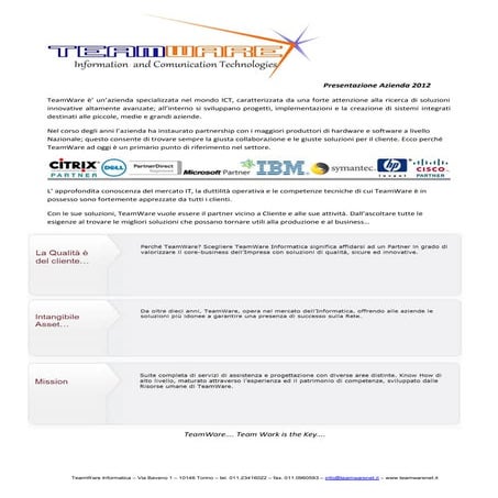 Presentazione TeamWare 2012 | PDF