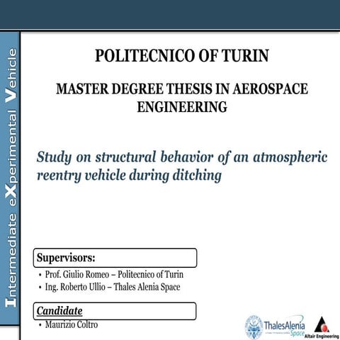 Study on structural behavior of an atmospheric reentry vehicle during ditching