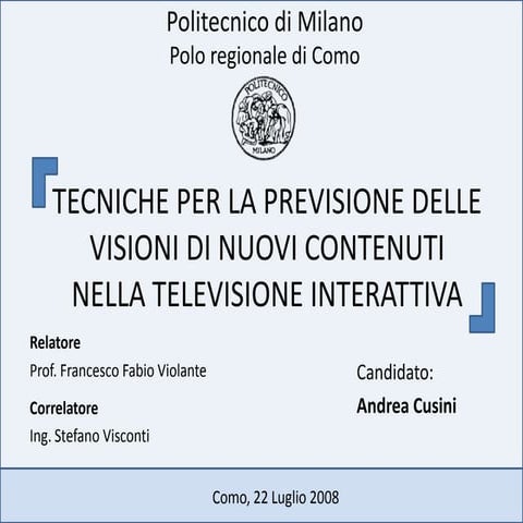 Presentazione Tesi - Cusini Andrea