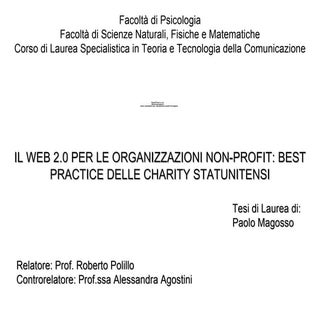 Il Web 2.0 per le organizzazioni no...