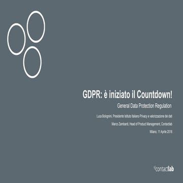 GDPR: è iniziato il countdown