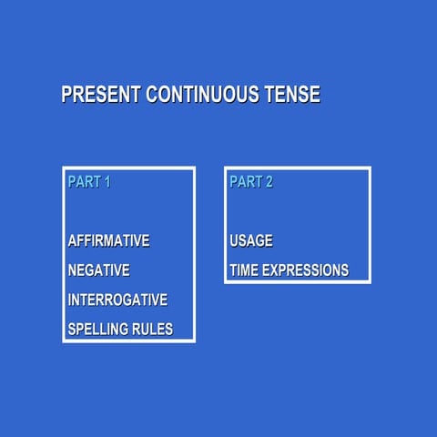 Present continuous