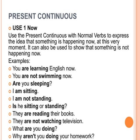 Present continuous