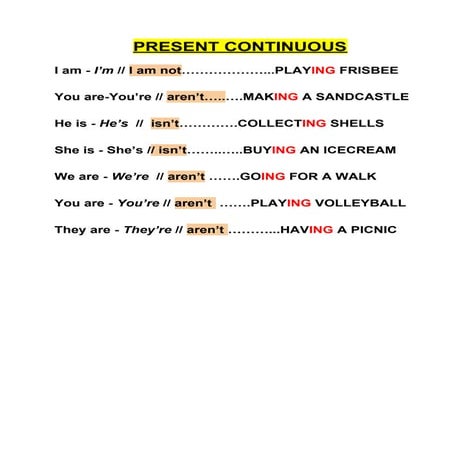 Present continuous
