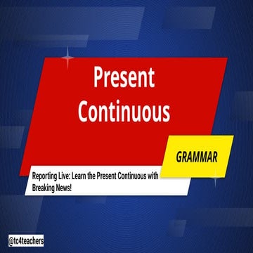 Present Continuous - Slides para aulas inglês