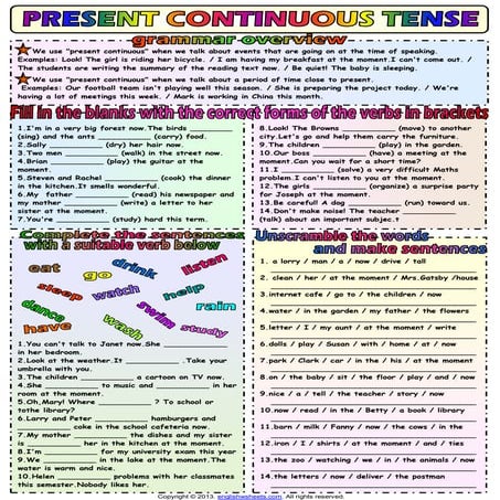Present continuous tense 1 | PDF