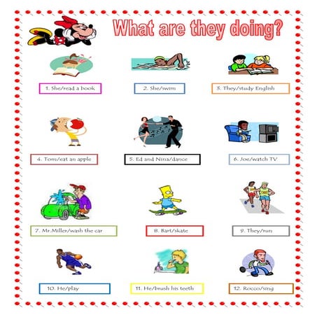 Present Continuous Worksheet