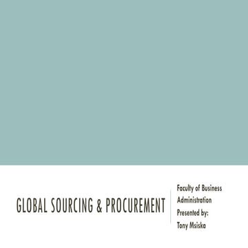 Global sourcing for Malawi in procuremen