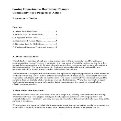 Sowing Opportunity, Harvesting Change: Community Food Projects in Action