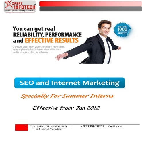Presenter manual SEO and internet marketing (specially for summer interns)