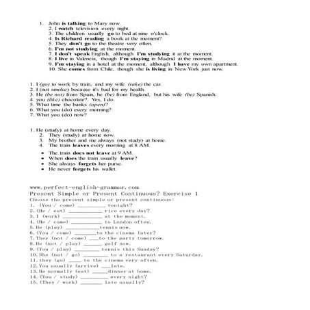 Presente simple y continuo