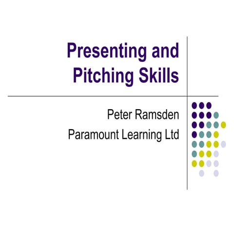 Presenting and Pitching skills