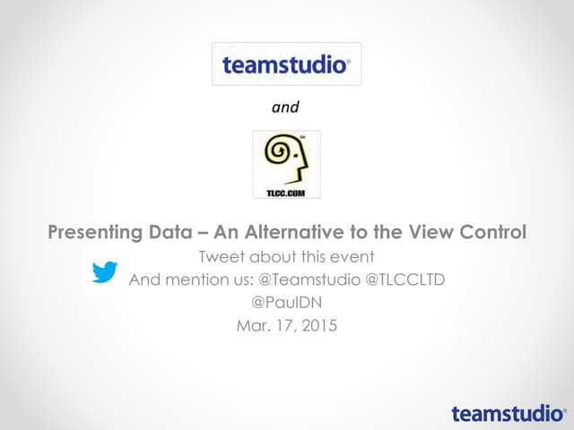 Presenting Data – An Alternative to the View Control