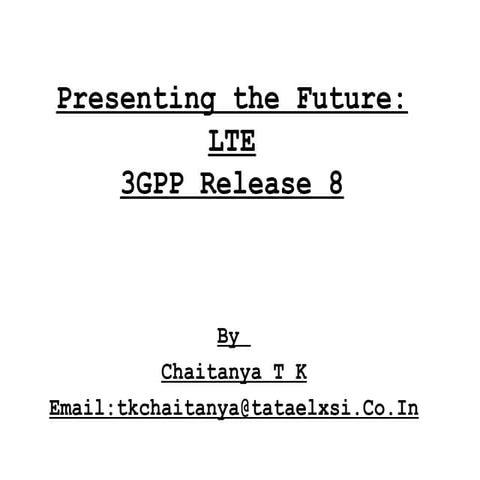 Overview and Basics of LTE