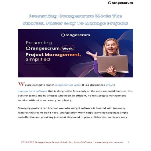 Presenting Orangescrum Work The Smarter, Faster Way To Manage Projects
