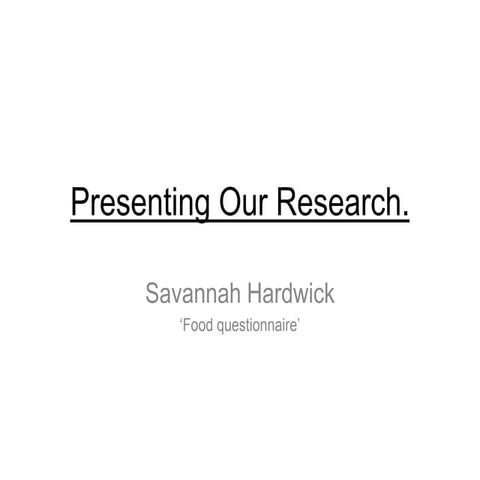 Presenting our research