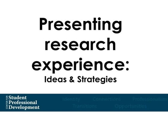 Presenting research