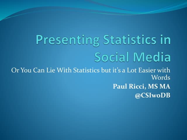 Presenting statistics in social media