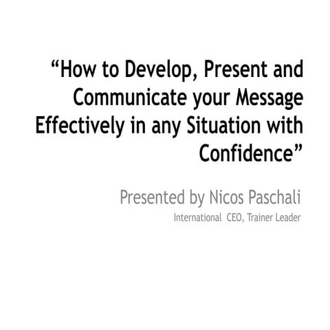 Presenting with Confidence and Influence