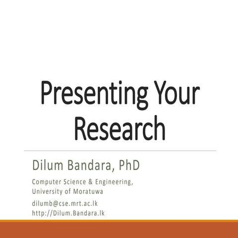 Presenting Your Research