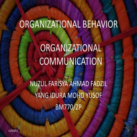 Organizational Behavior - Communication