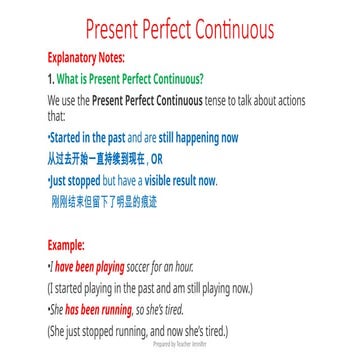 grammar rules on the present perfect continuous tense | PPTX