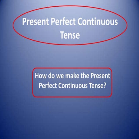 Present Perfect Continuous Tense
