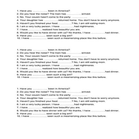 Present perfect quiz | PDF