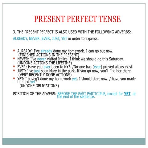 PRESENT PERFECT FOR F.C.E. | PPT