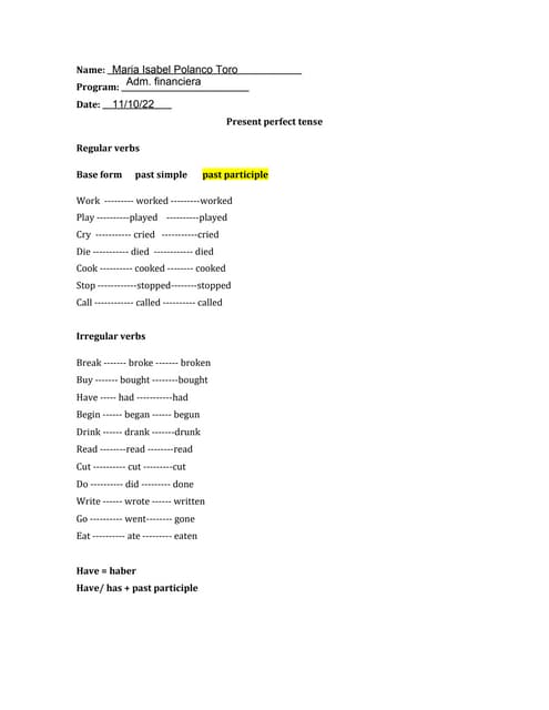 present perfect U.pdf