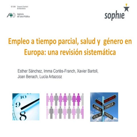 Empleo a tiempo parcial, salud y género en Europa: revisión